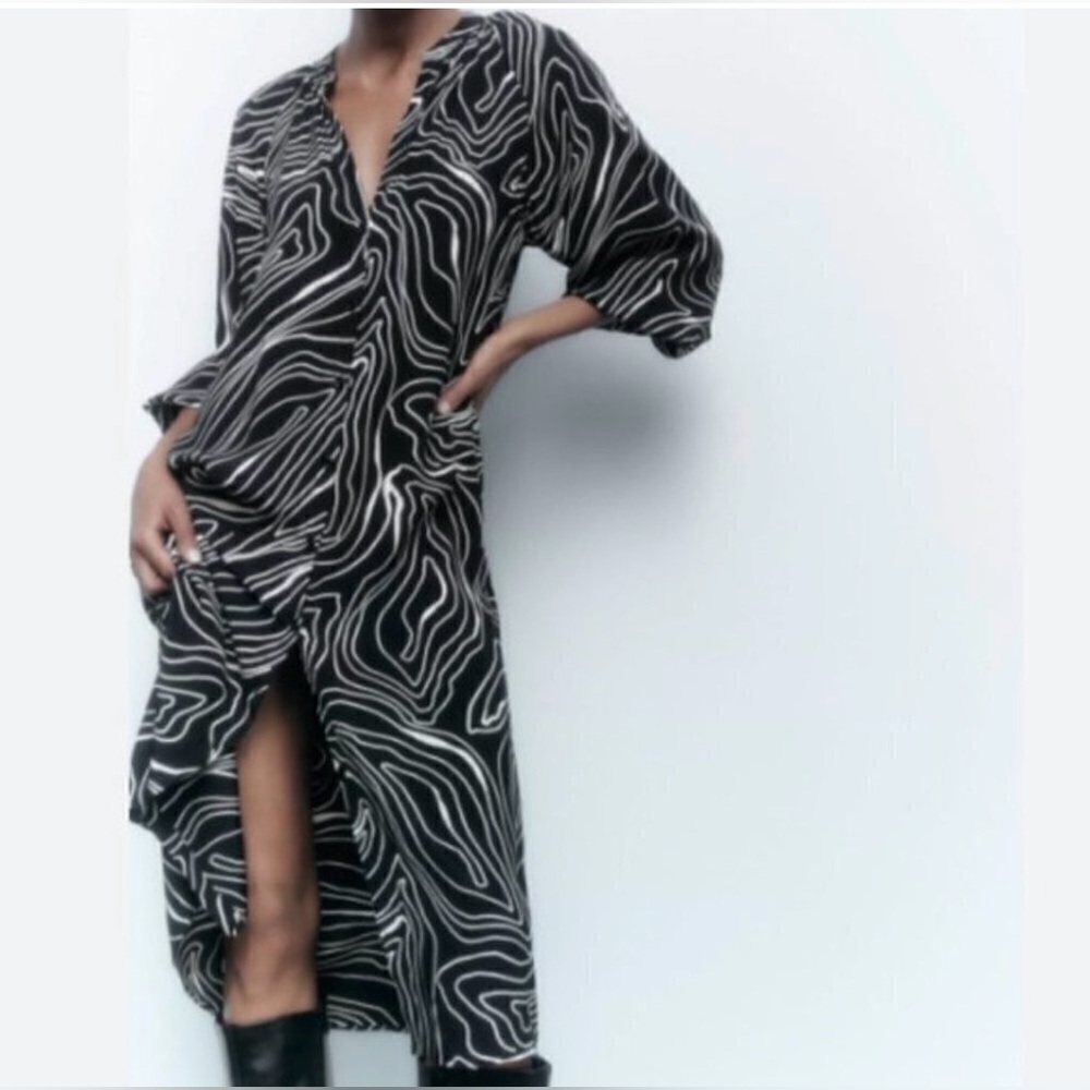 Zara Black and White Women's Dress Size S NWT